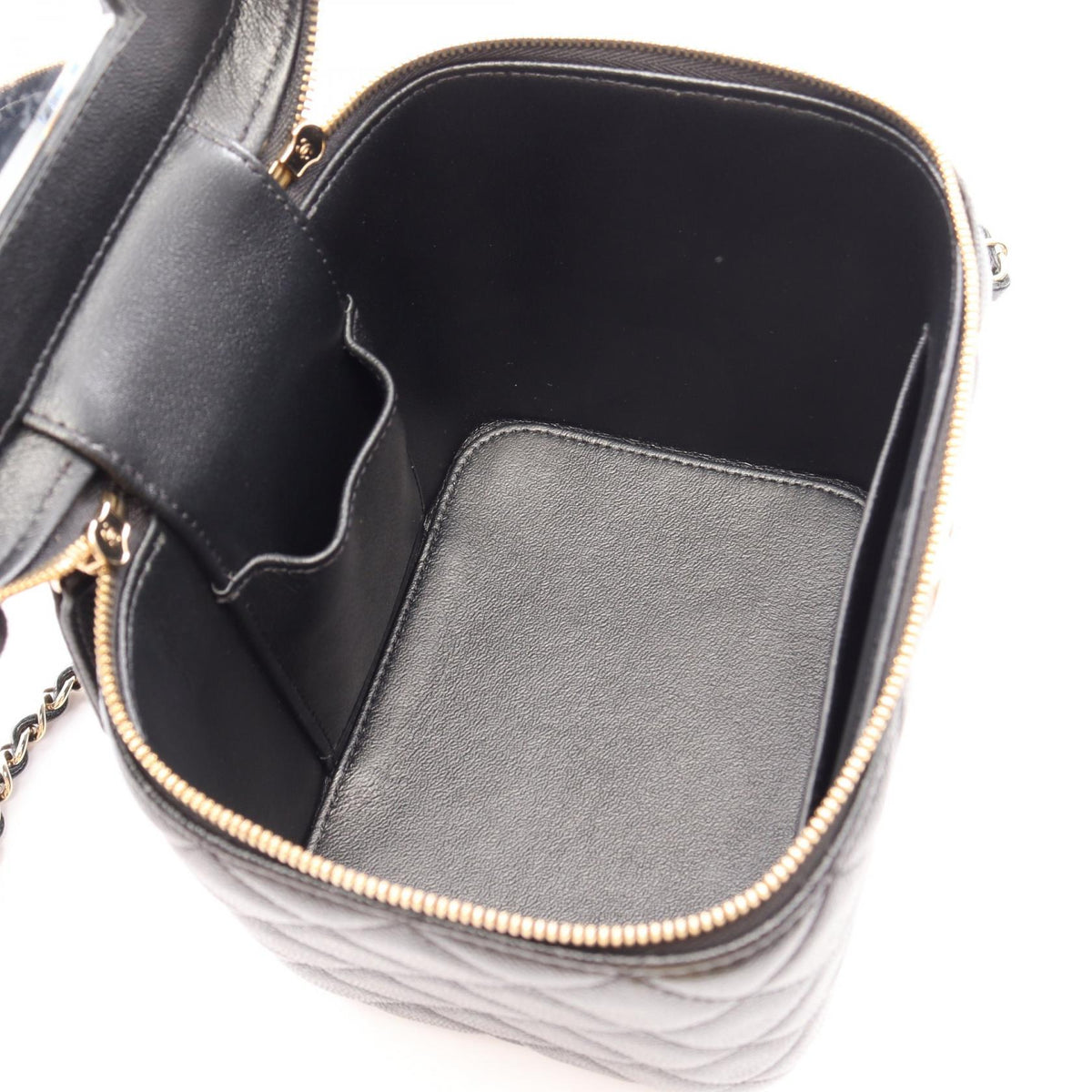 CHANEL Black Matelasse Vanity Bag 2WAY Grained Calfskin leather AS2362 2106800644463