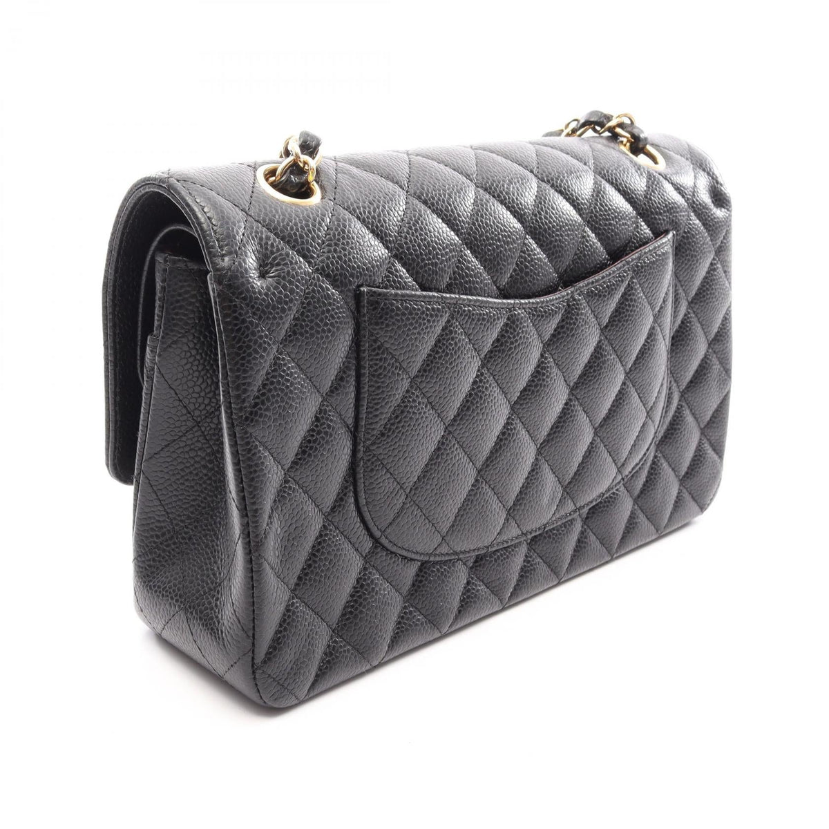 CHANEL Black Matelasse W flap Grained Calfskin leather A01112 2106800644494