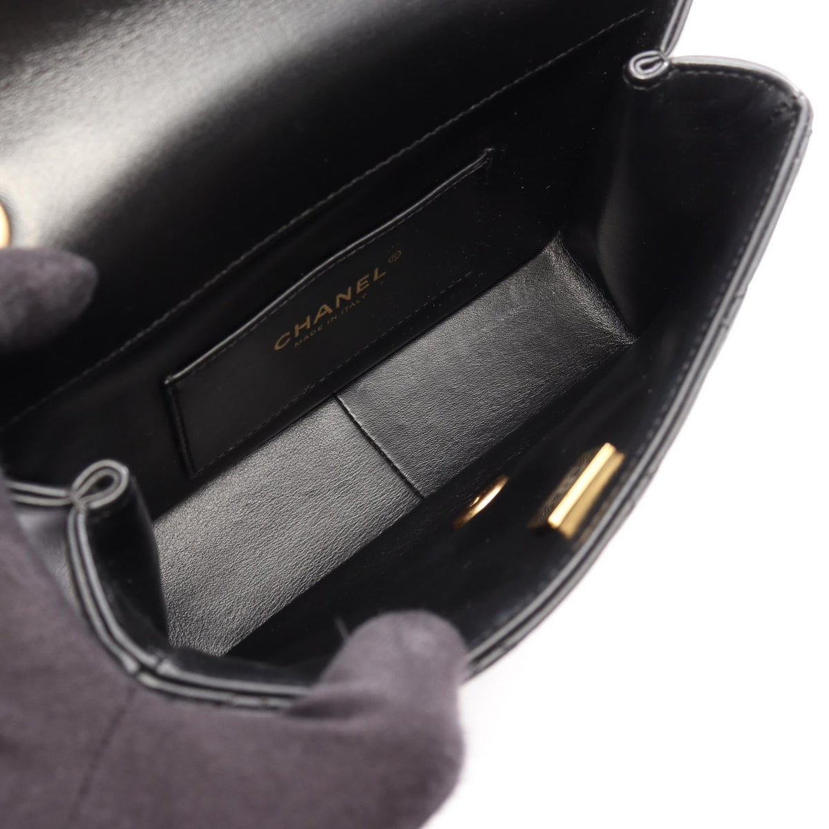 CHANEL Black Matelasse Mini Flap Bag leather AS3731 2106800644081