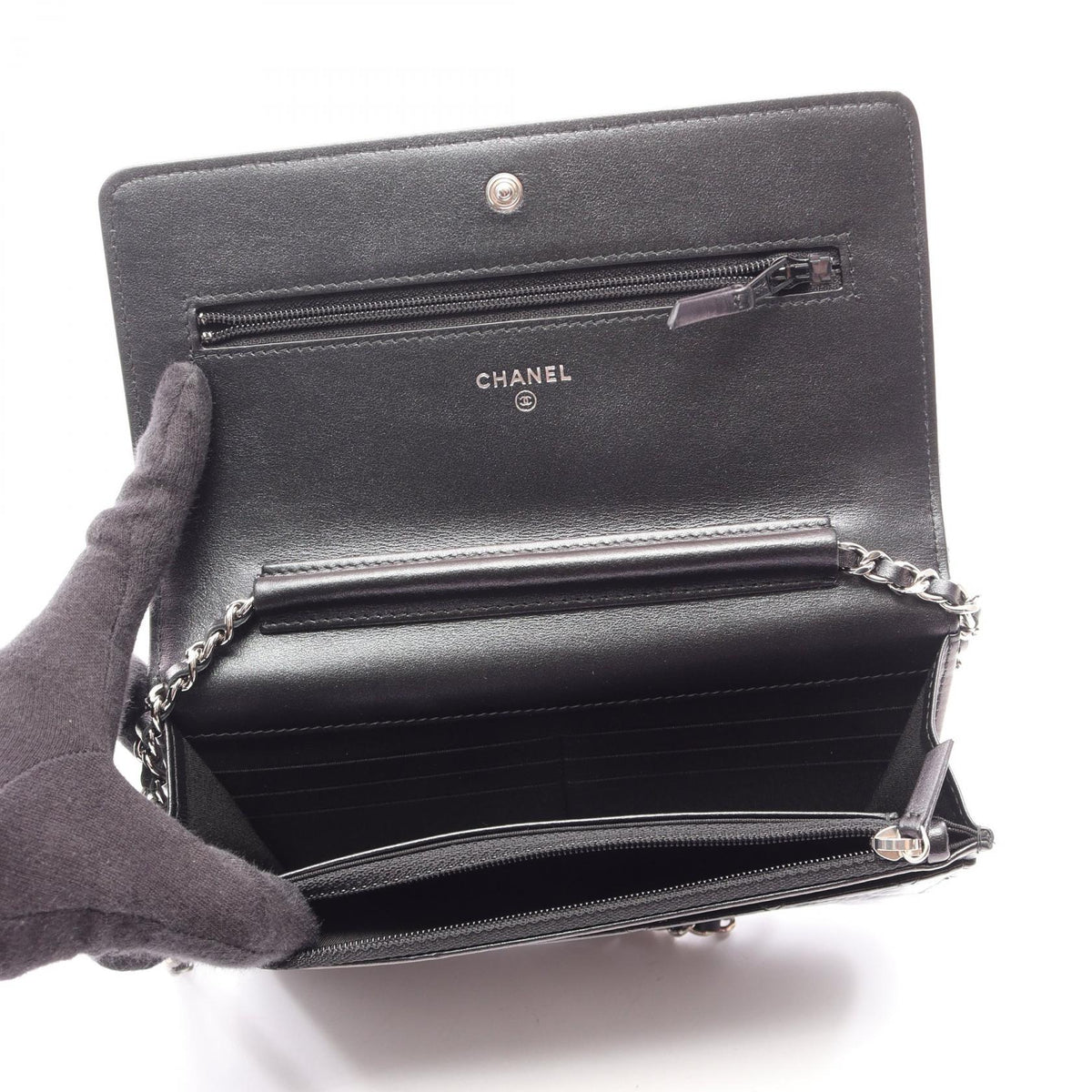 CHANEL Black Matelasse leather 2106800644197