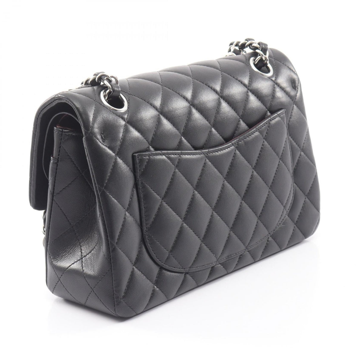 CHANEL Black Matelasse W flap Lambskin (sheep leather) A01113 2106800644456