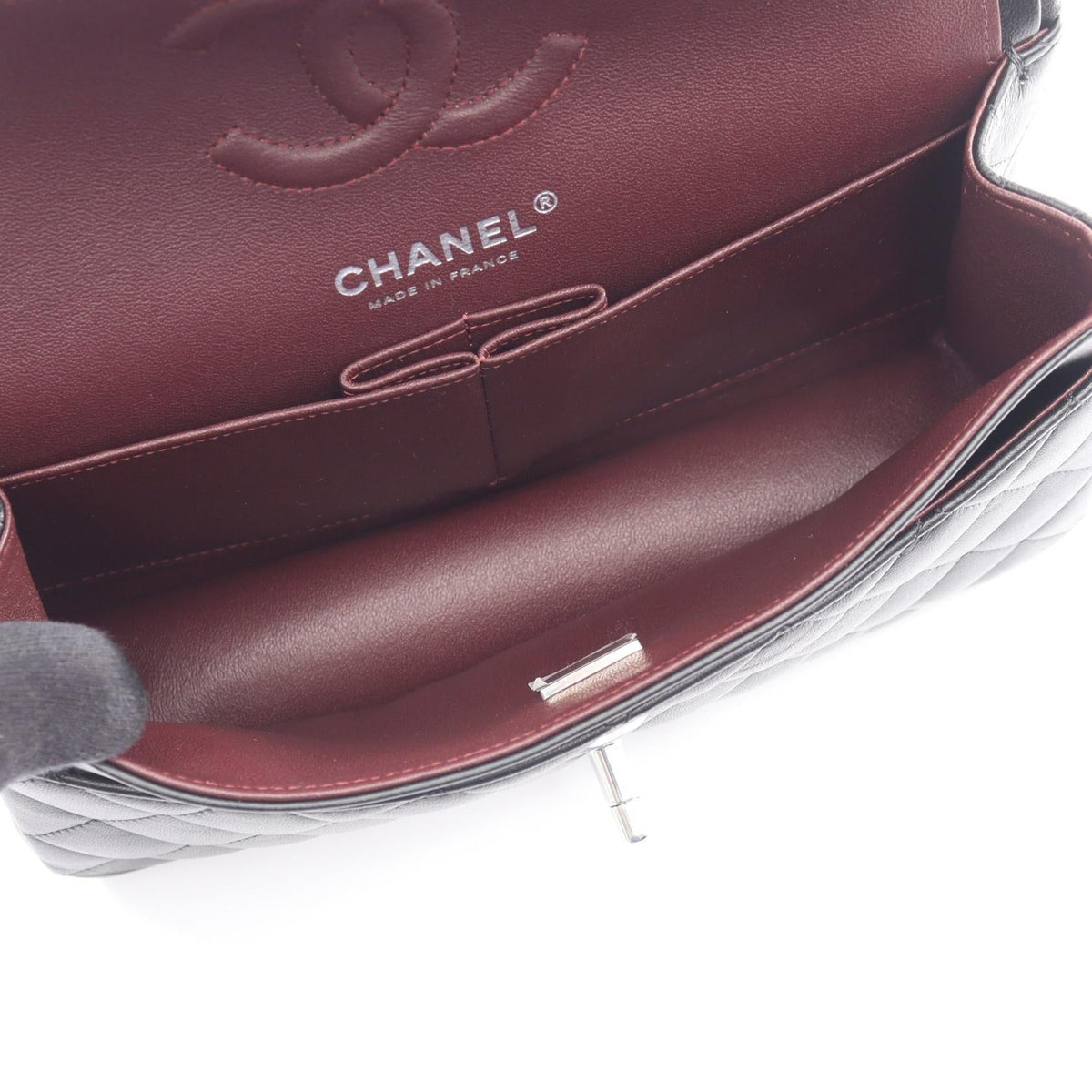 CHANEL Black Matelasse W flap Lambskin (sheep leather) A01113 2106800644456