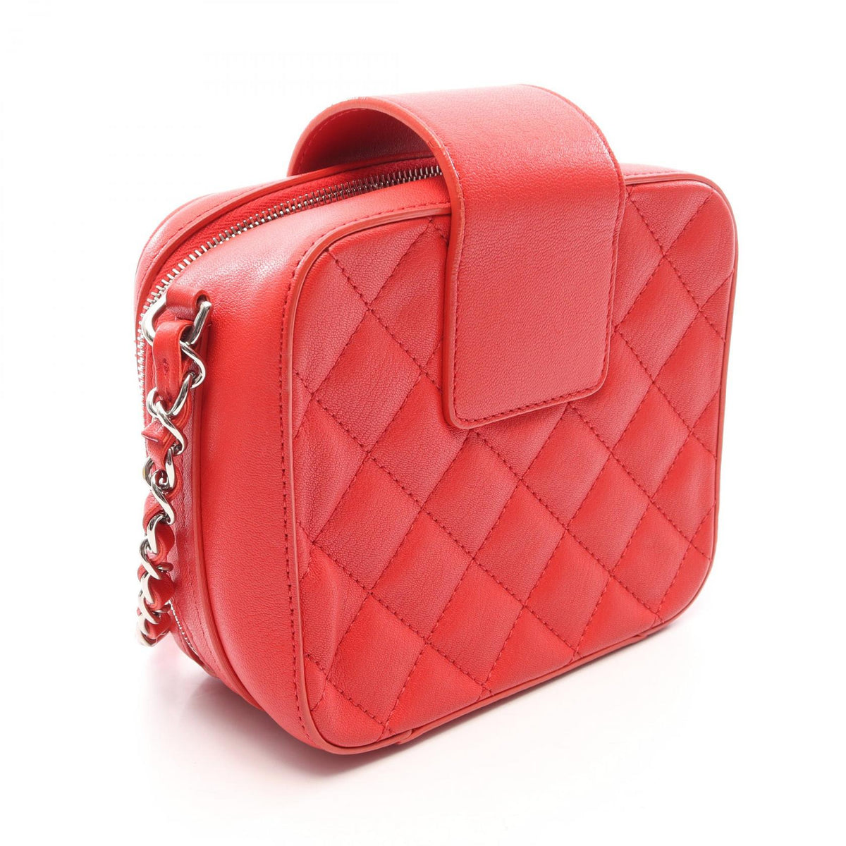 CHANEL Red Matelasse Half Coco Camera Bag leather A98644 2106800644555