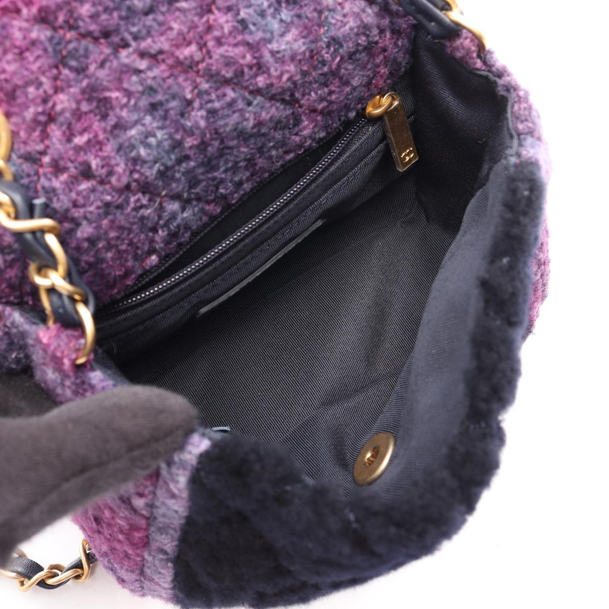 CHANEL Navy/Purple Mini Matelasse Fabric Bore AS1934 2106800644715