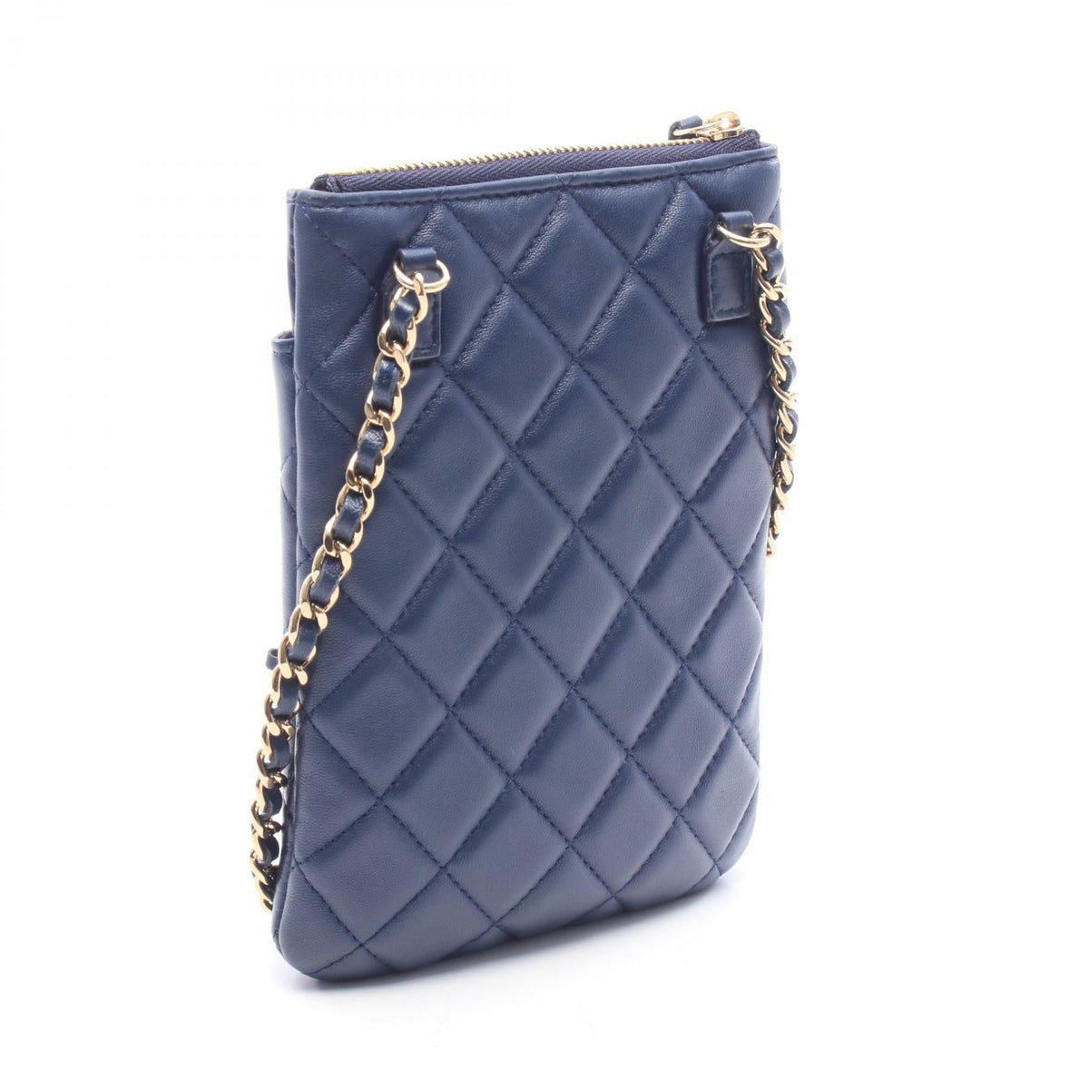 CHANEL Navy Matelasse phone case Lambskin (sheep leather) AP1191 2106800644876
