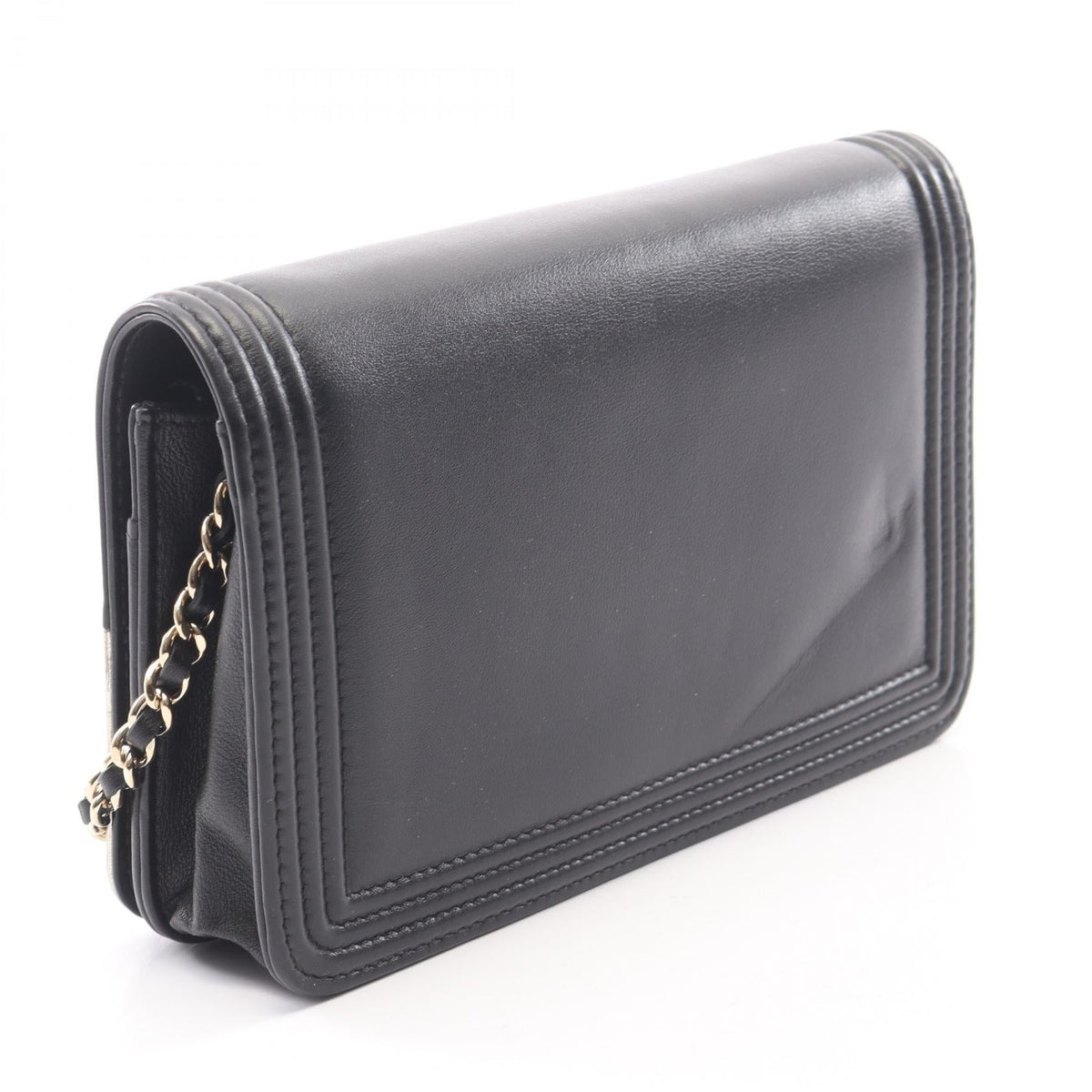 CHANEL Black/Gold Boy chanel Lambskin (sheep leather) 2106800644760