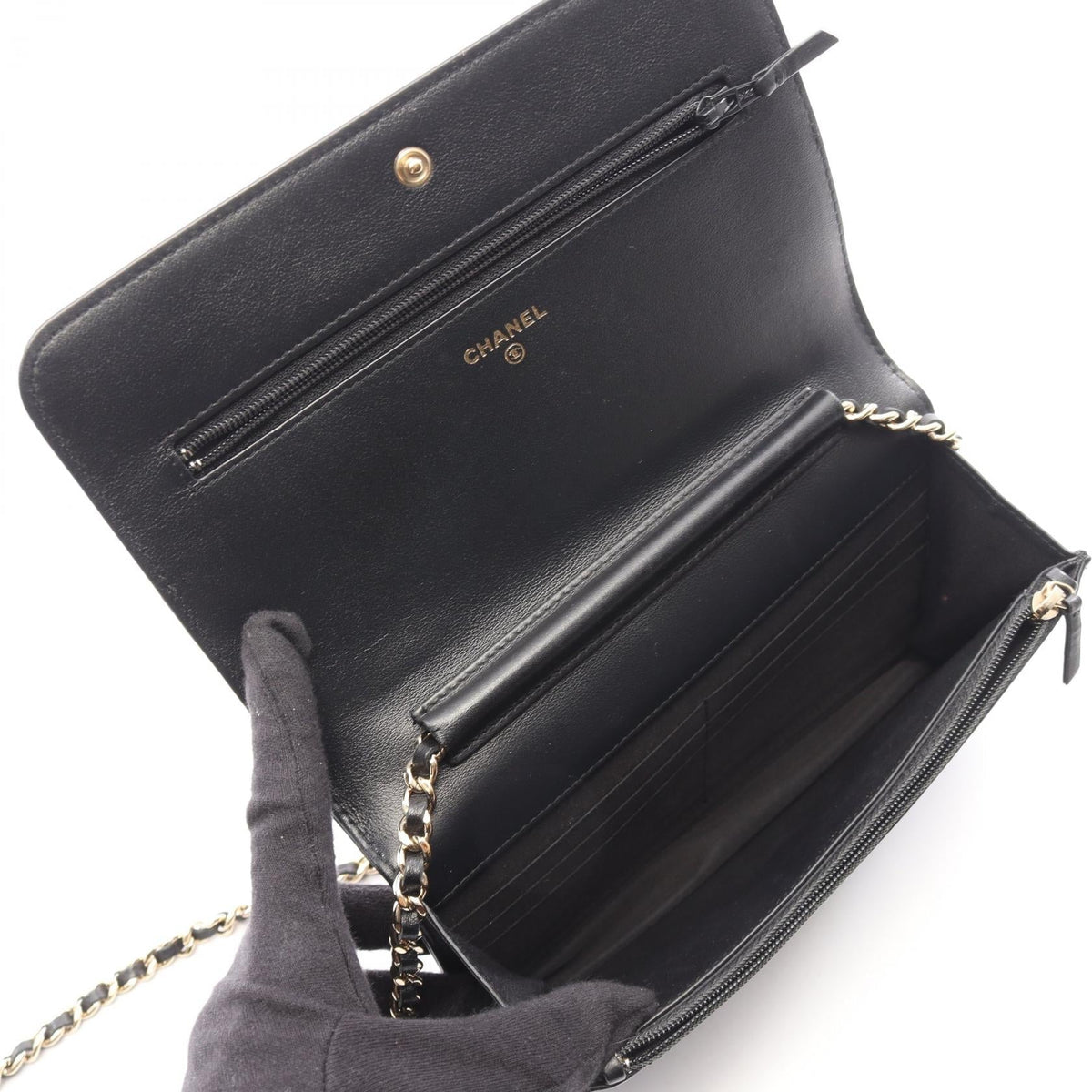 CHANEL Black/Gold Boy chanel Lambskin (sheep leather) 2106800644760