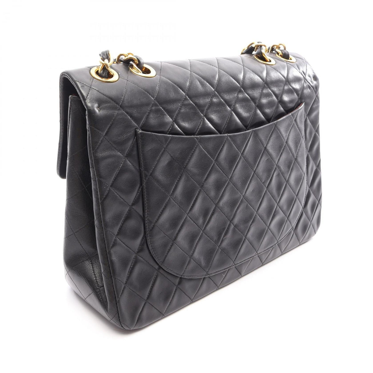 CHANEL Black Deca Matelasse 34 Single Flap Lambskin (sheep leather) 2101220158620