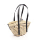 LOEWE Paula's Ibiza Braided Basket Bag Small Tote Bag Beige/Black leather Raffia ASCPIBSX022165 2101220158798