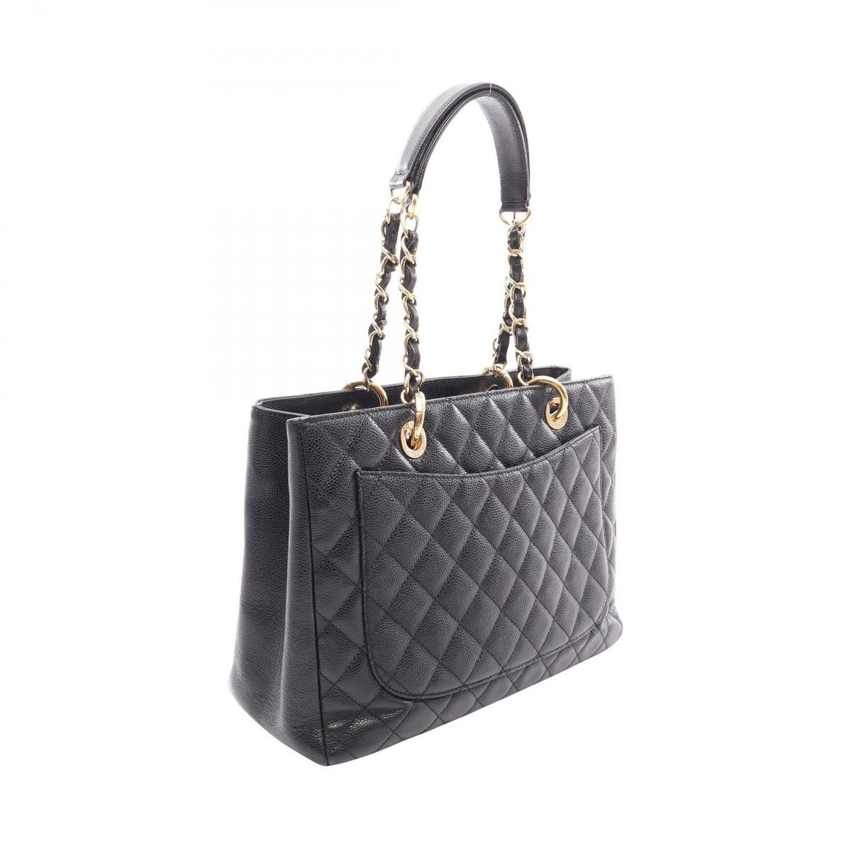 CHANEL Black Matelasse Grand Shopping GST Grained Calfskin leather 2104102539159