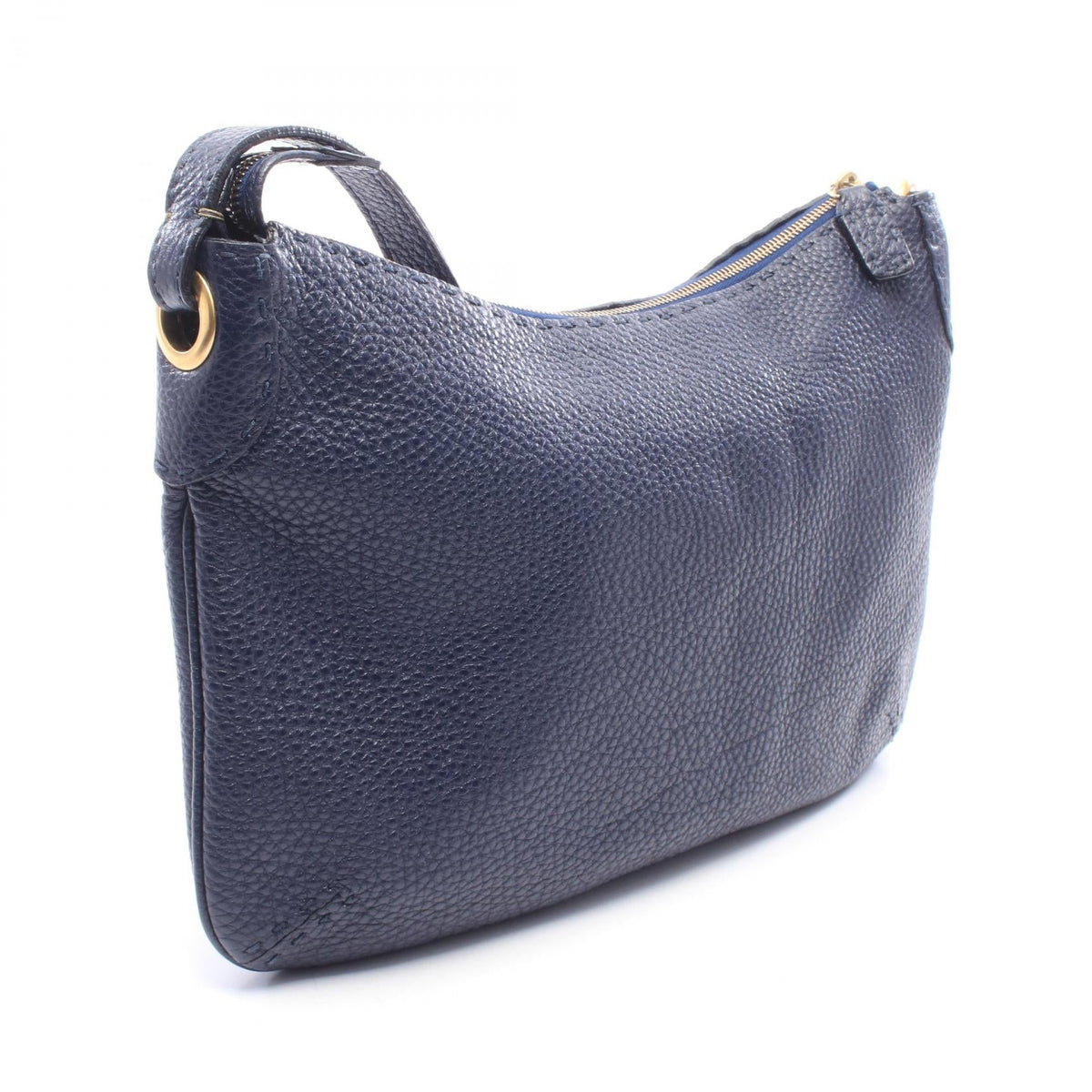 FENDI Selleria Shoulder Bag Navy leather 8BT146 2101220156862