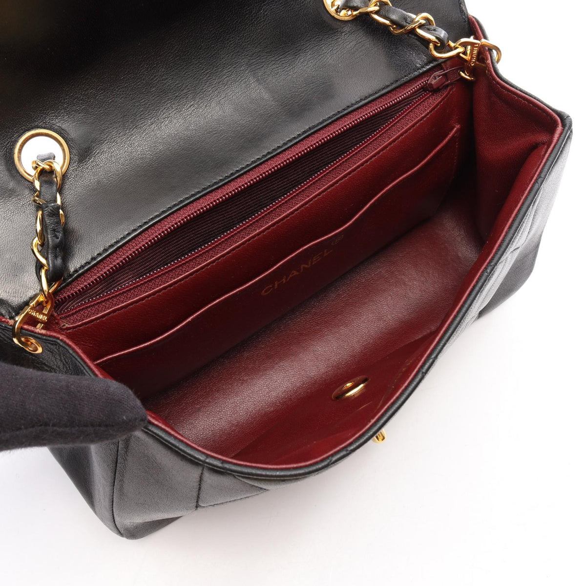 CHANEL Black Matelasse Diana Flap Lambskin (sheep leather) 2101220158286