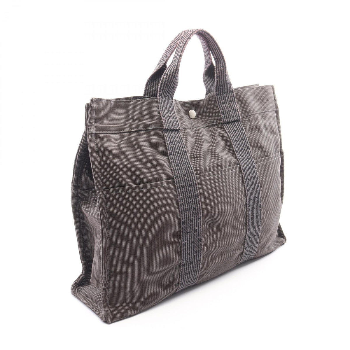 HERMES HerlineMM Tote Bag Gray Other Nylon canvas 2101220158415