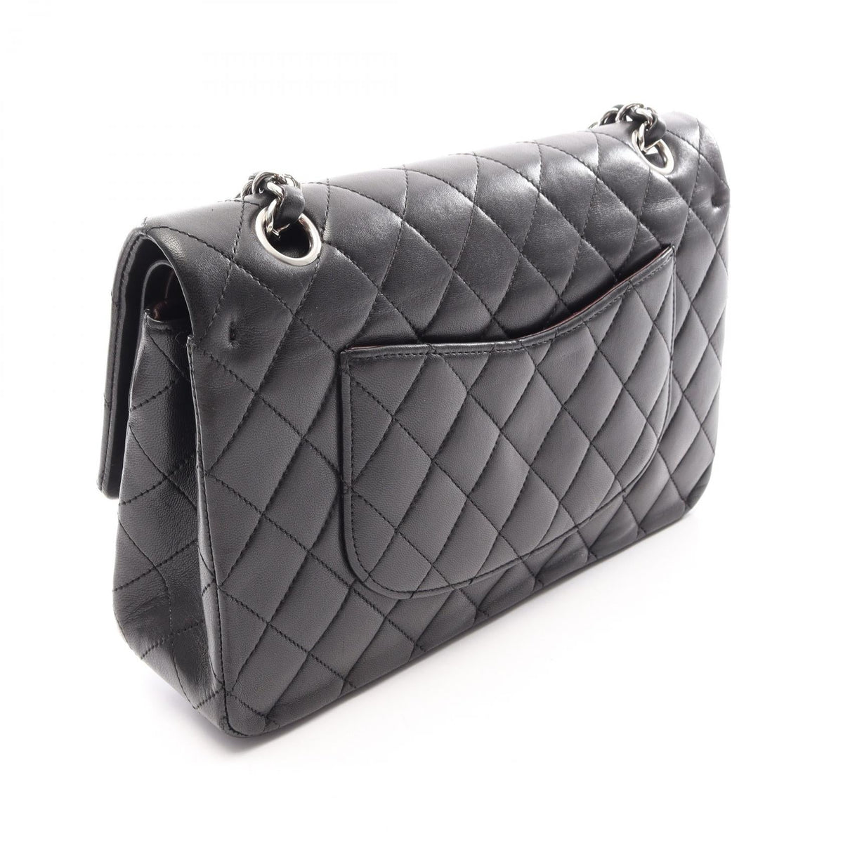 CHANEL Black Matelasse W flap Lambskin (sheep leather) 2101220158330