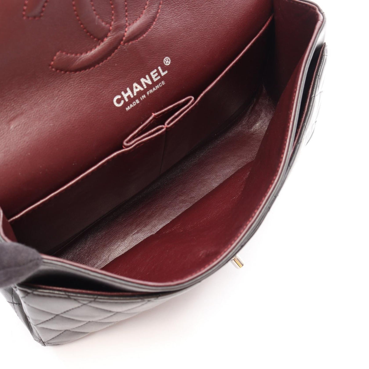 CHANEL Black Matelasse W flap Lambskin (sheep leather) 2101220158330