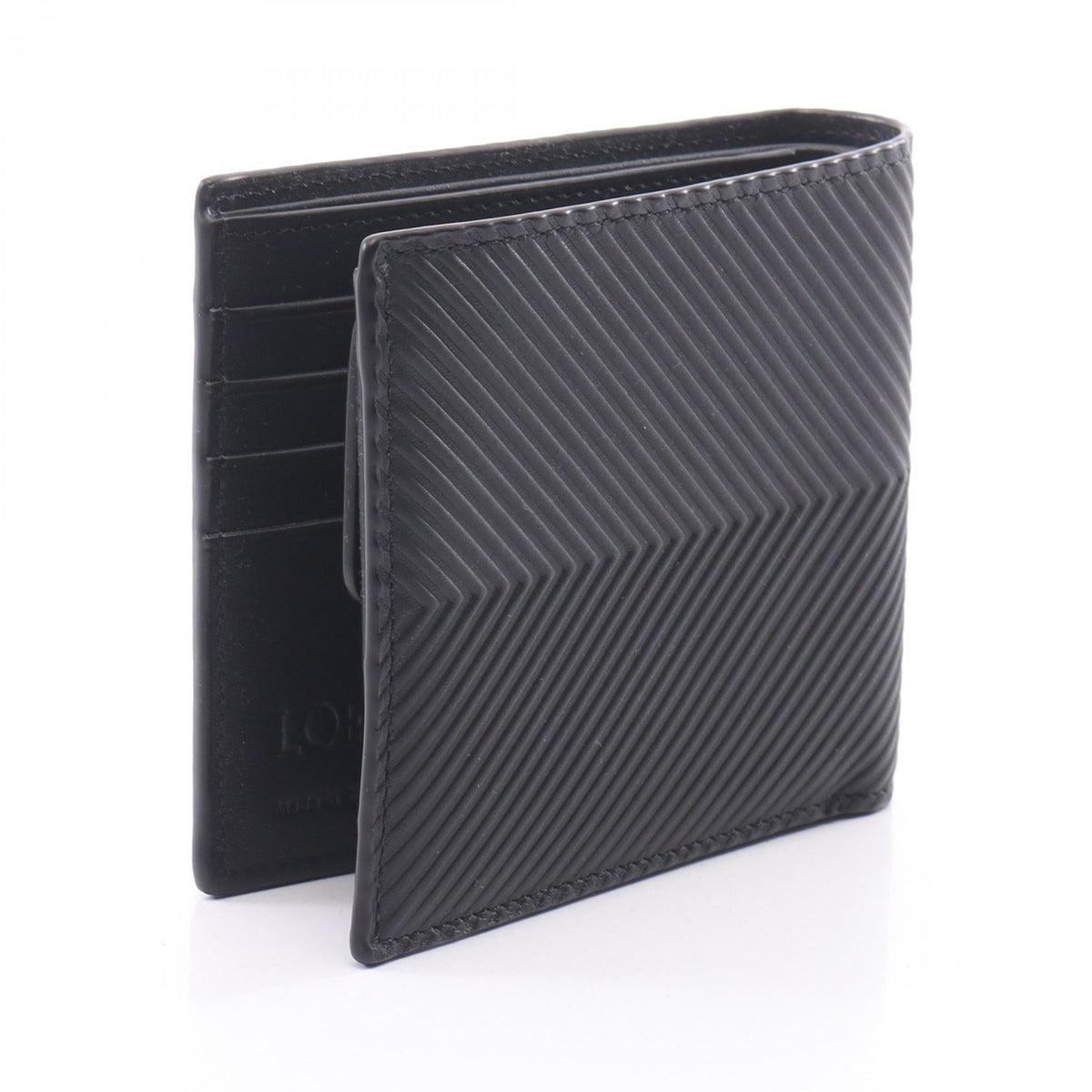 LOEWE bifold coin wallet Bi-fold wallet Black leather C779501X011100 2101220148577
