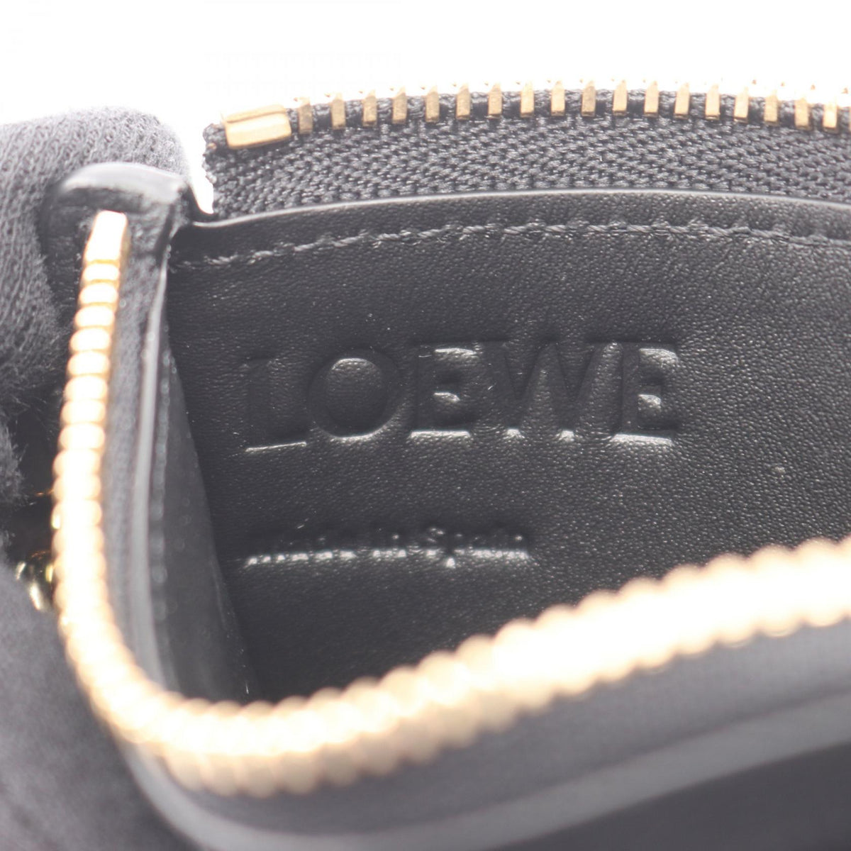 LOEWE Anagram Square Coin Card Holder with Keyring coin purse Black leather C821SQLX031206 2101220148683