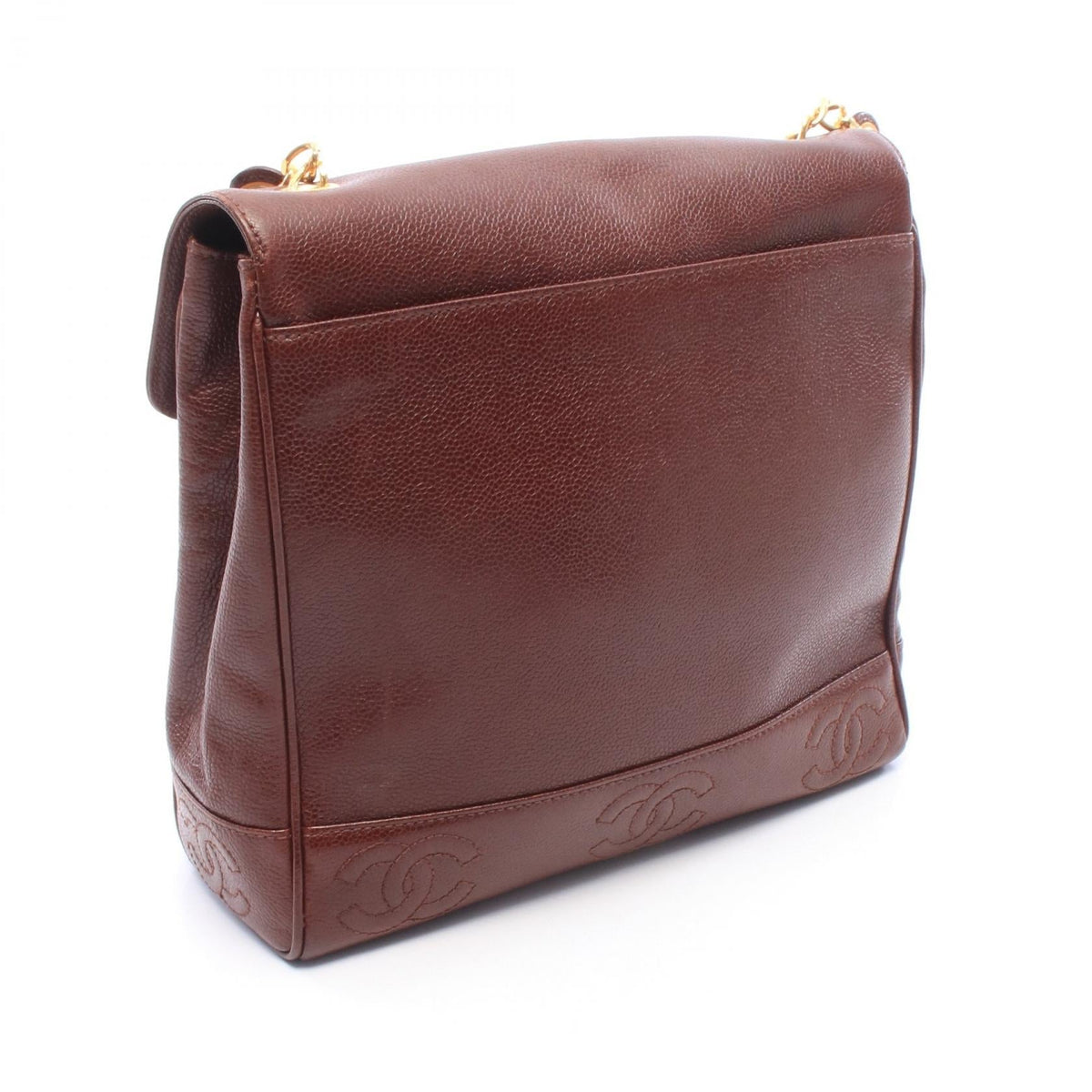 CHANEL Brown Triple COCO Mark Grained Calfskin leather 2101220150587