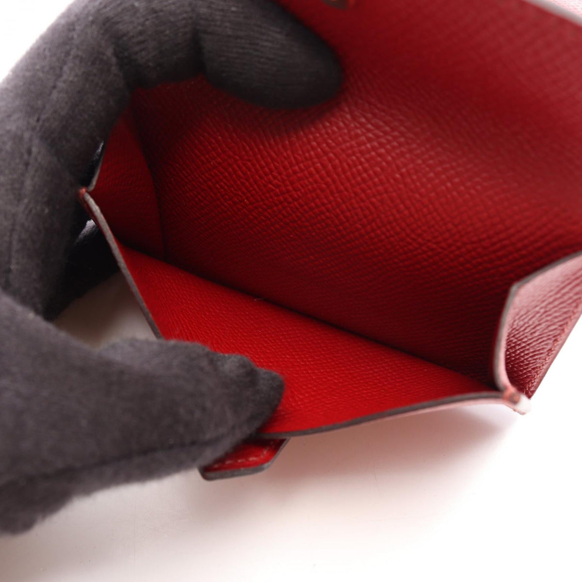 HERMES Bearn Mini Rouge grenat Card Case Red Epsom Other Epsom 2120900136581