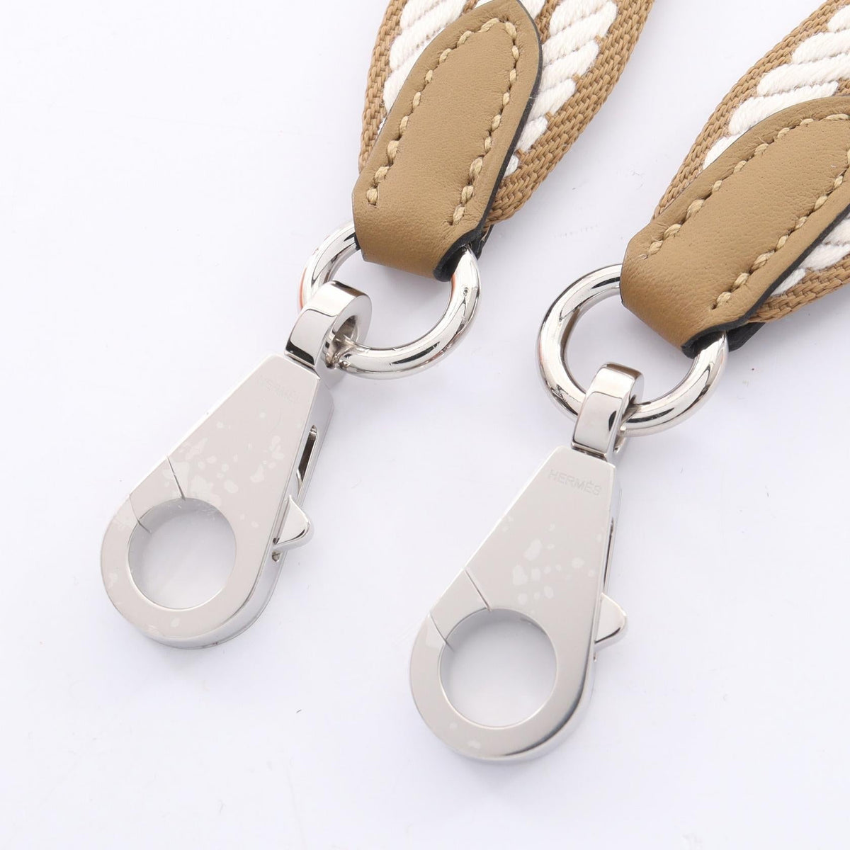 HERMES Bandouliere Sanguru Cordage Beige Malfa Gris pale Shoulder strap Beige Towar Other Toile / Swift leather 2104102535205