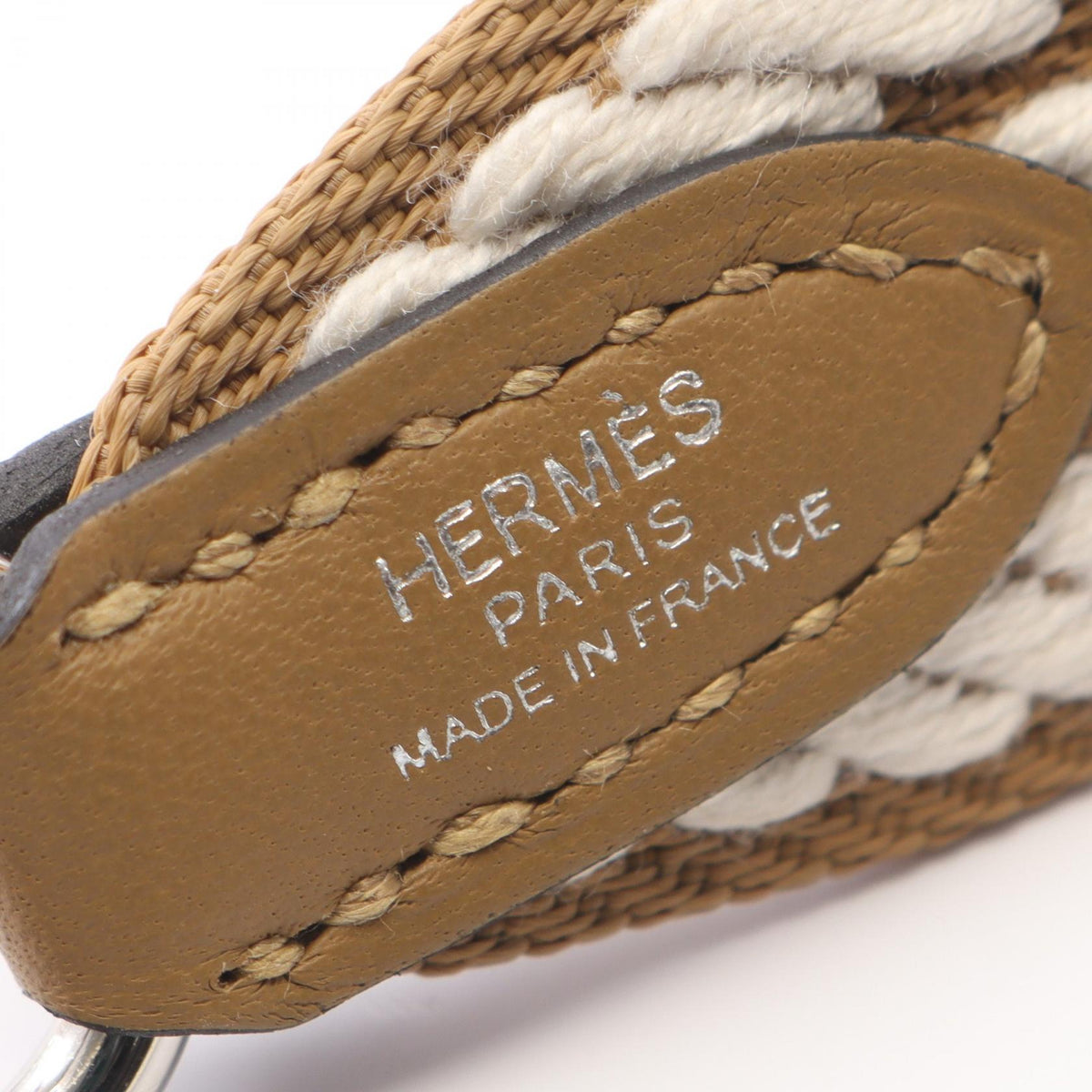 HERMES Bandouliere Sanguru Cordage Beige Malfa Gris pale Shoulder strap Beige Towar Other Toile / Swift leather 2104102535205
