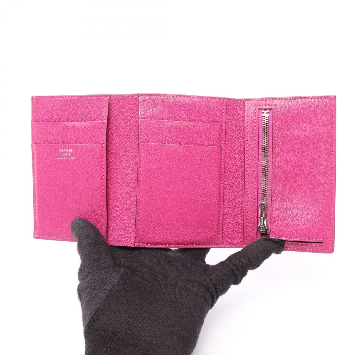 HERMES Bearn Combination Magnolia Tri-fold wallet Pink Chevre Other Chevre 2104102535298