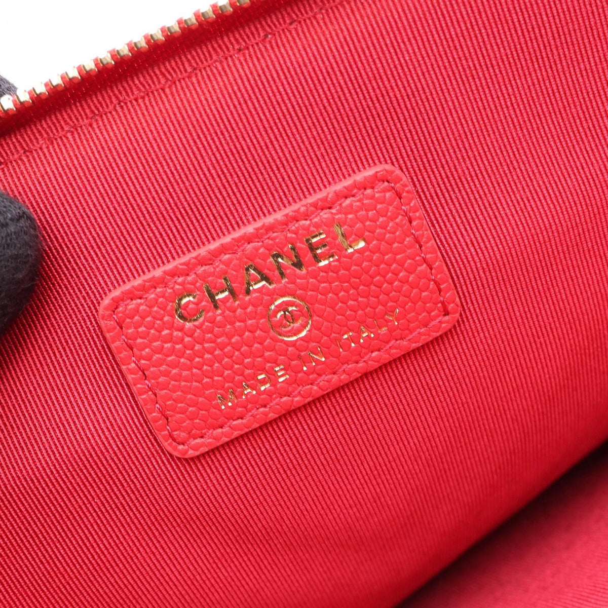 CHANEL Red Chevron V Stitch Grained Calfskin leather 2101220138943