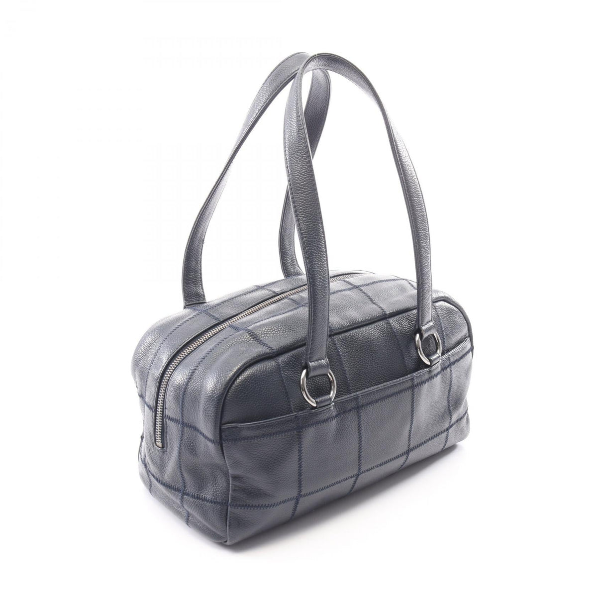 CHANEL Navy Chocolate bar Grained Calfskin leather 2101220141943