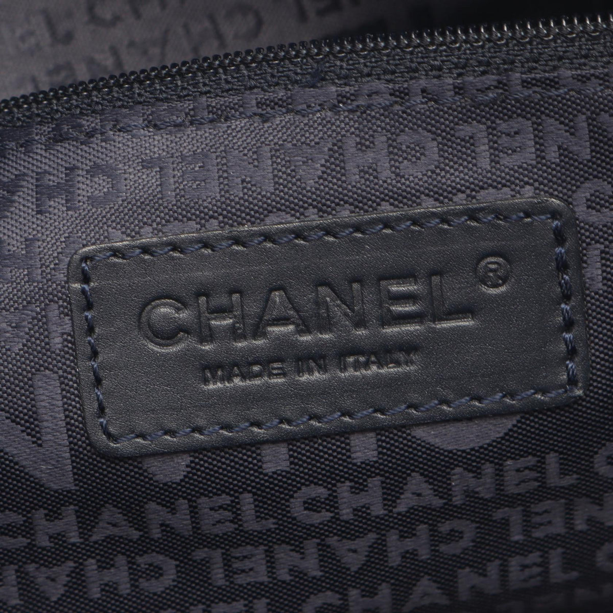 CHANEL Navy Chocolate bar Grained Calfskin leather 2101220141943