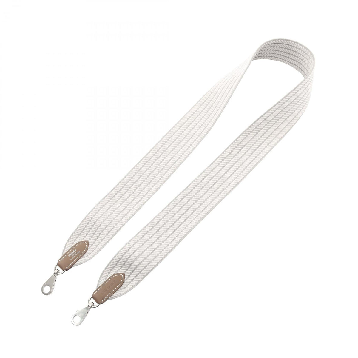 HERMES Bandouliere Cordage 50mm Gris pale Etoupe Grey Shoulder strapGris pale Gris pale White/Gray Towar canvas leather Vaux Swift leather 2120900132446