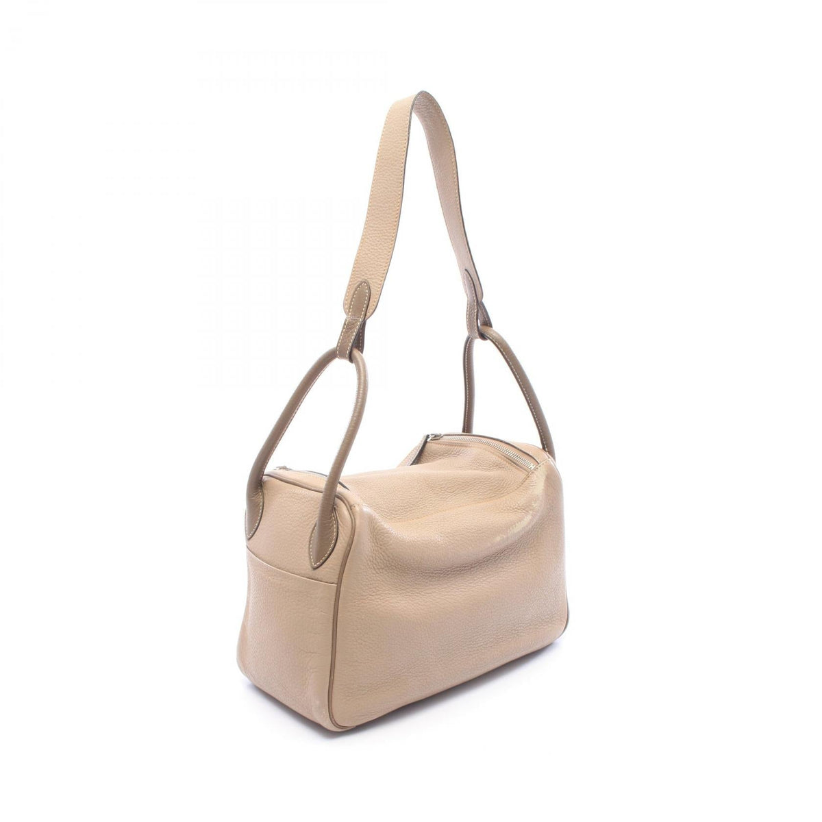 HERMES Lindy 30 Bicolor Gris tourterelle Etoupe Grey Shoulder Bag Beige/Gray Taurillon Clemence Other Taurillon Clemence 2101220100537