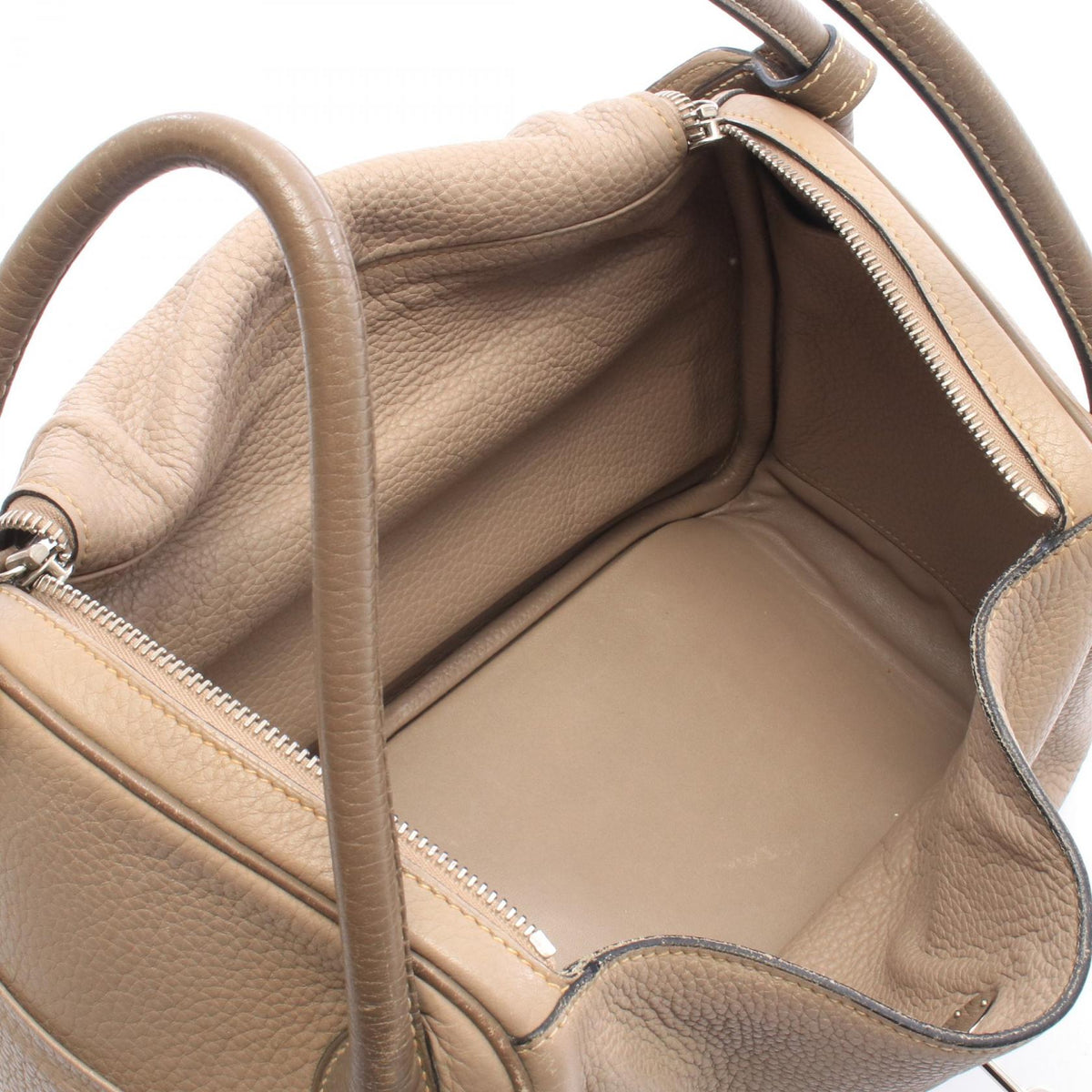 HERMES Lindy 30 Bicolor Gris tourterelle Etoupe Grey Shoulder Bag Beige/Gray Taurillon Clemence Other Taurillon Clemence 2101220100537