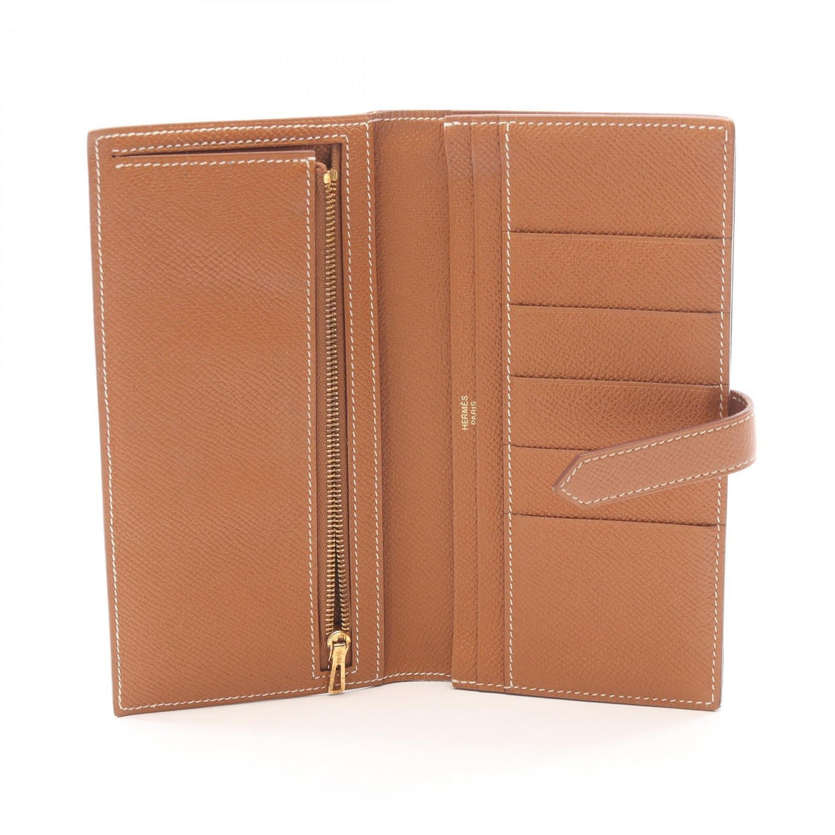 HERMES Bearn Soufflet Gold Bifoldpurse Brown Epsom Other Epsom 2120100036933