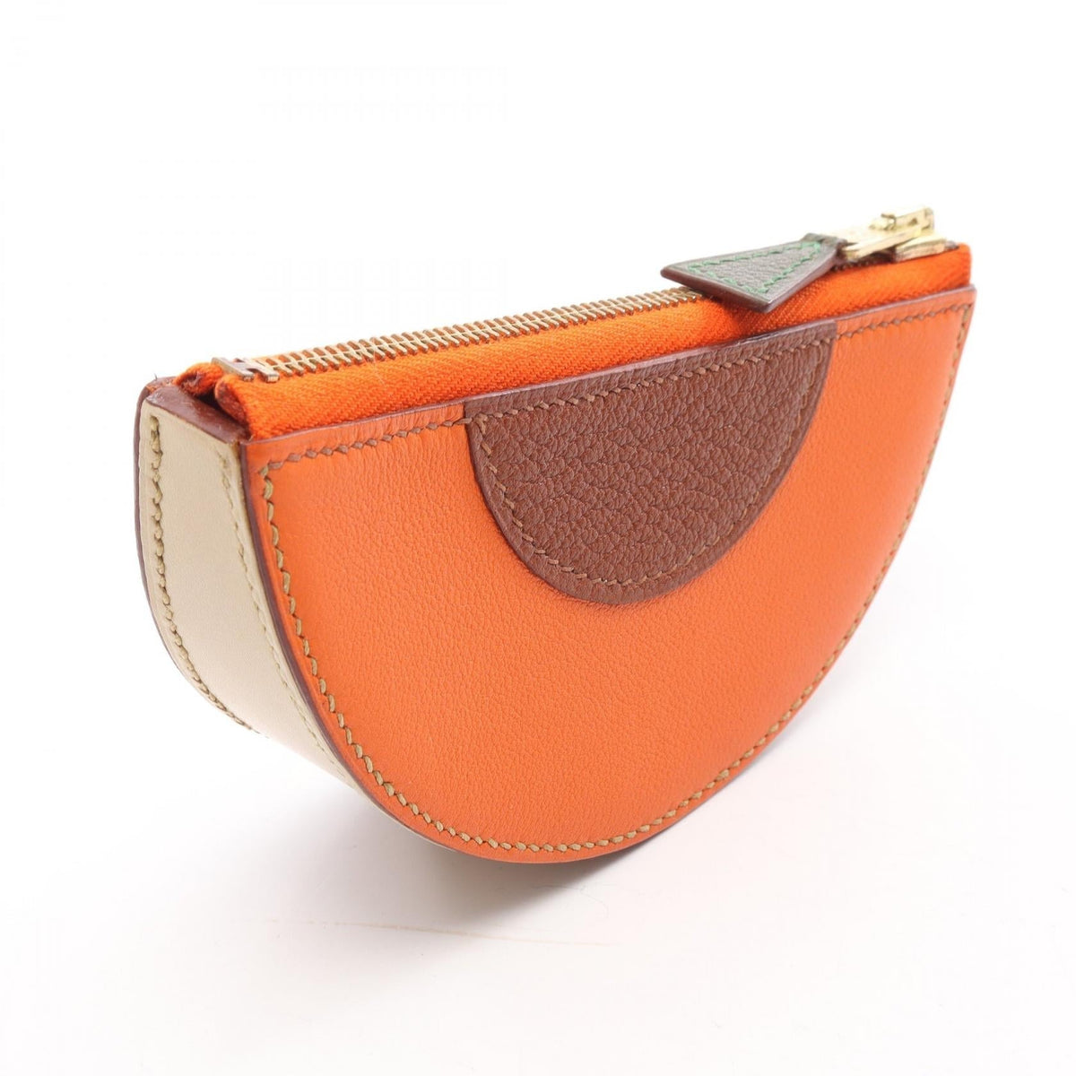 HERMES Fruit Orange coin purseOrange Orange Orange/Brown Vaux Swift leather Other Veau Swift leather / Sharble 2104102534055