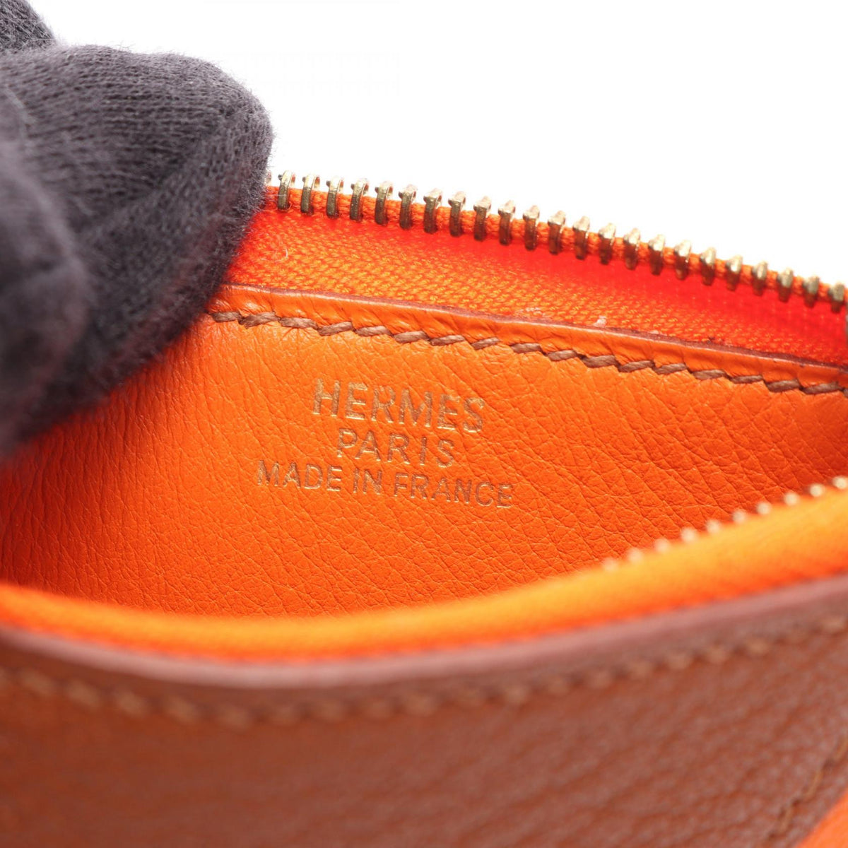 HERMES Fruit Orange coin purseOrange Orange Orange/Brown Vaux Swift leather Other Veau Swift leather / Sharble 2104102534055