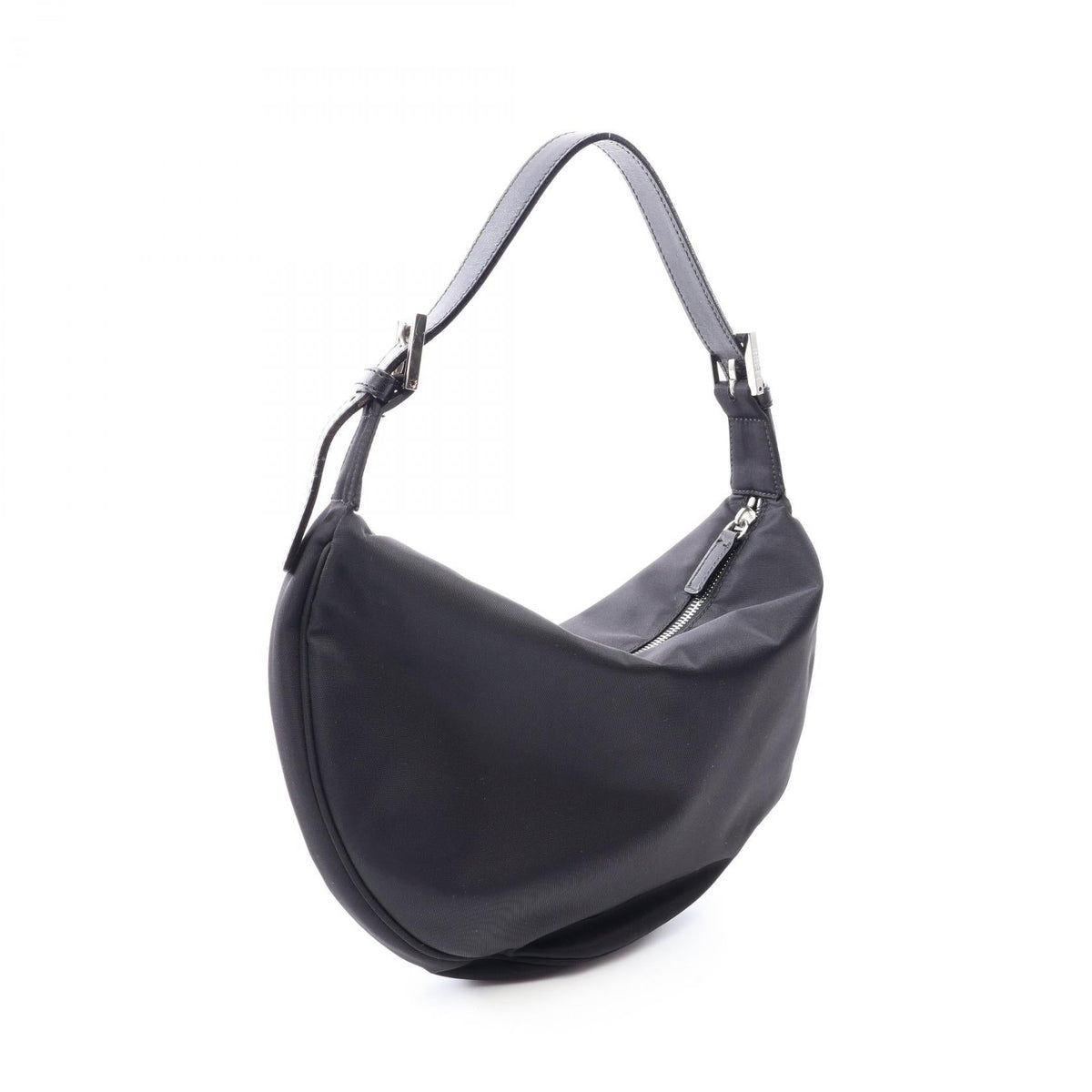 FENDI Zucca Shoulder Bag Black Nylon leather 15559 2101220153298