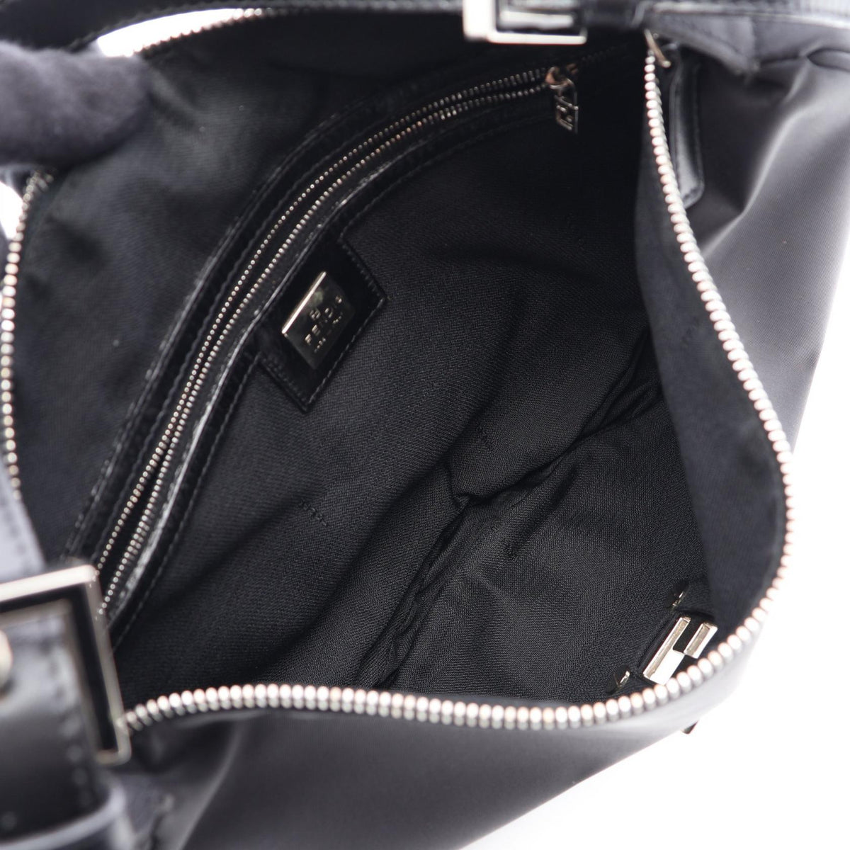 FENDI Zucca Shoulder Bag Black Nylon leather 15559 2101220153298