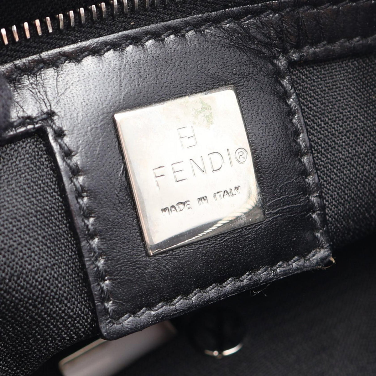 FENDI Zucca Shoulder Bag Black Nylon leather 15559 2101220153298