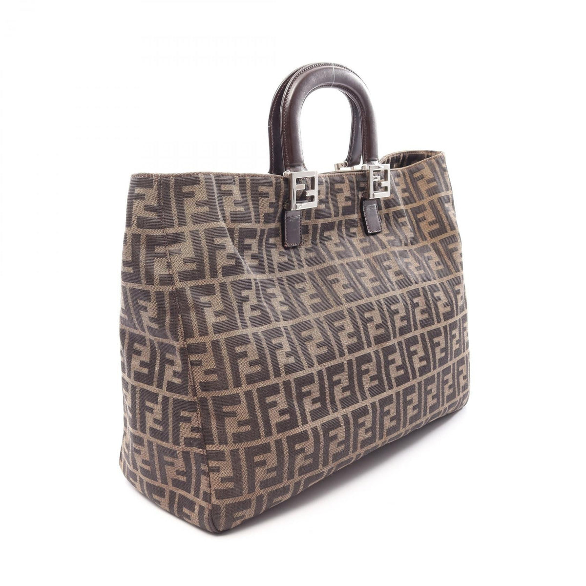 FENDI Zucca Tote Bag Brown canvas leather 26329 2101220153335