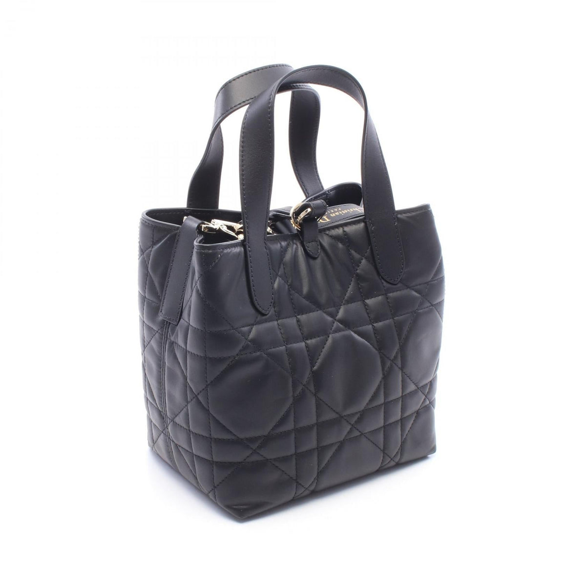 Dior Dior Toujours Vertical Tote Bag Small Macro Cannage 2WAY Handbag Black leather M2835OSNW_M900 2120300060097