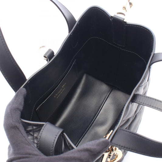 Dior Dior Toujours Vertical Tote Bag Small Macro Cannage 2WAY Handbag Black leather M2835OSNW_M900 2120300060097