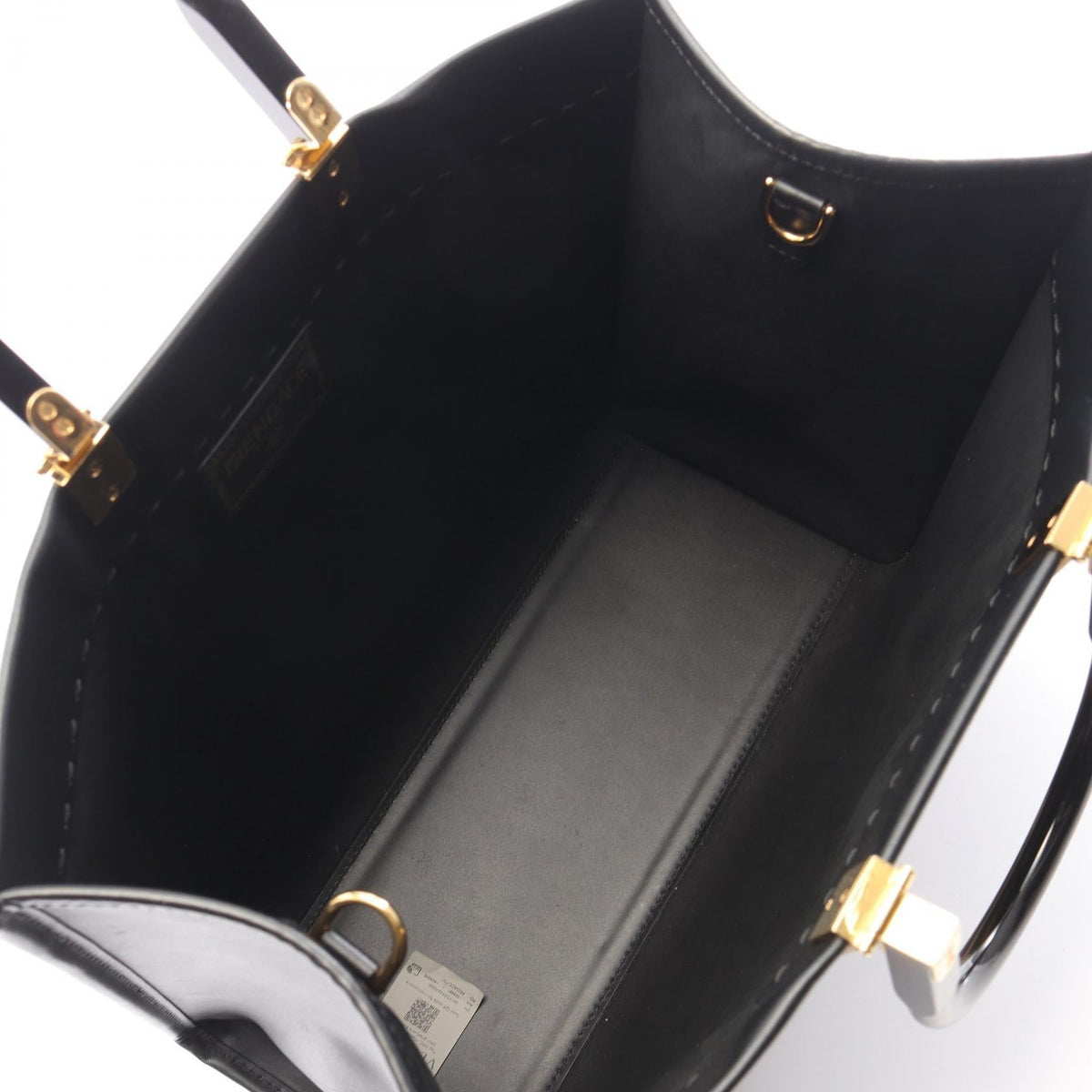 FENDI FENDI � VERSACE SUNSHINE MEDIUM 2WAY Tote Bag Black/Gold leather 8BH386 2107601180617