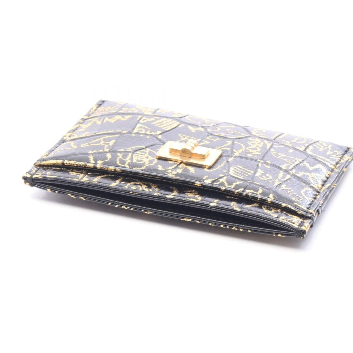 CHANEL Black/Gold 2.55 Graffiti leather 2106800643688