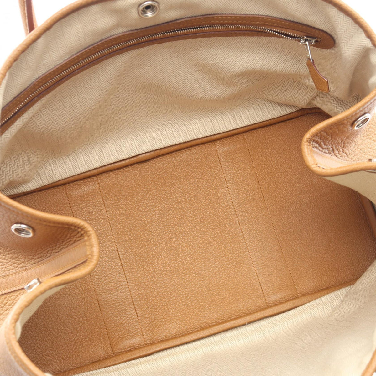 HERMES Garden party PM Tote BagNatural sable Natural sable Brown Fjord leather leather Fjord leather 2100301256583