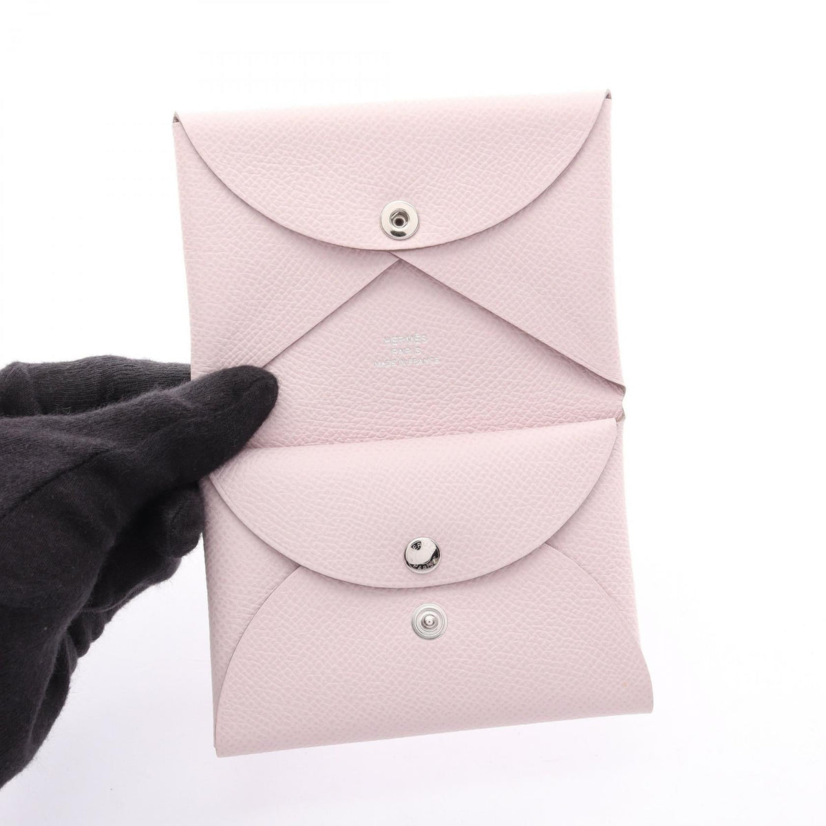 HERMES Calvi duo coin pursemauve pail mauve pail Pink Epsom leather Calfskin (cowhide) Epsom 2106800643763