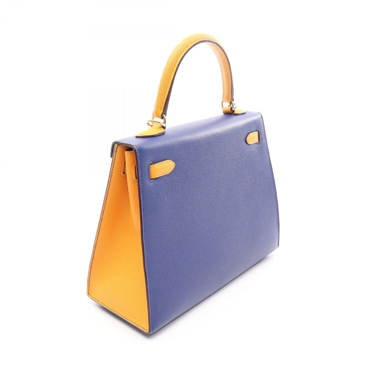 HERMES Kelly 25 (External Stitching) 2-Way HandbagBlue electric Blue electric Blue/Orange Epsom leather Calfskin (cowhide) Epsom 2106800643824