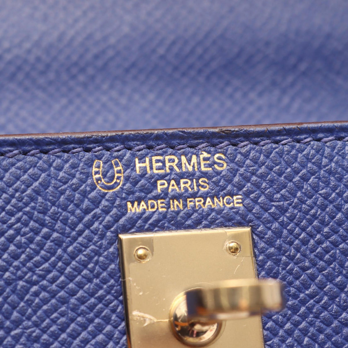 HERMES Kelly 25 (External Stitching) 2-Way HandbagBlue electric Blue electric Blue/Orange Epsom leather Calfskin (cowhide) Epsom 2106800643824