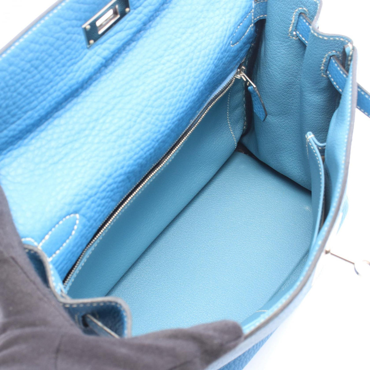 HERMES Kelly 28, internal stitching, 2-way HandbagBlue jean Blue jean Blue Taurillon Clemence leather Taurillon Clemence 2106800643817