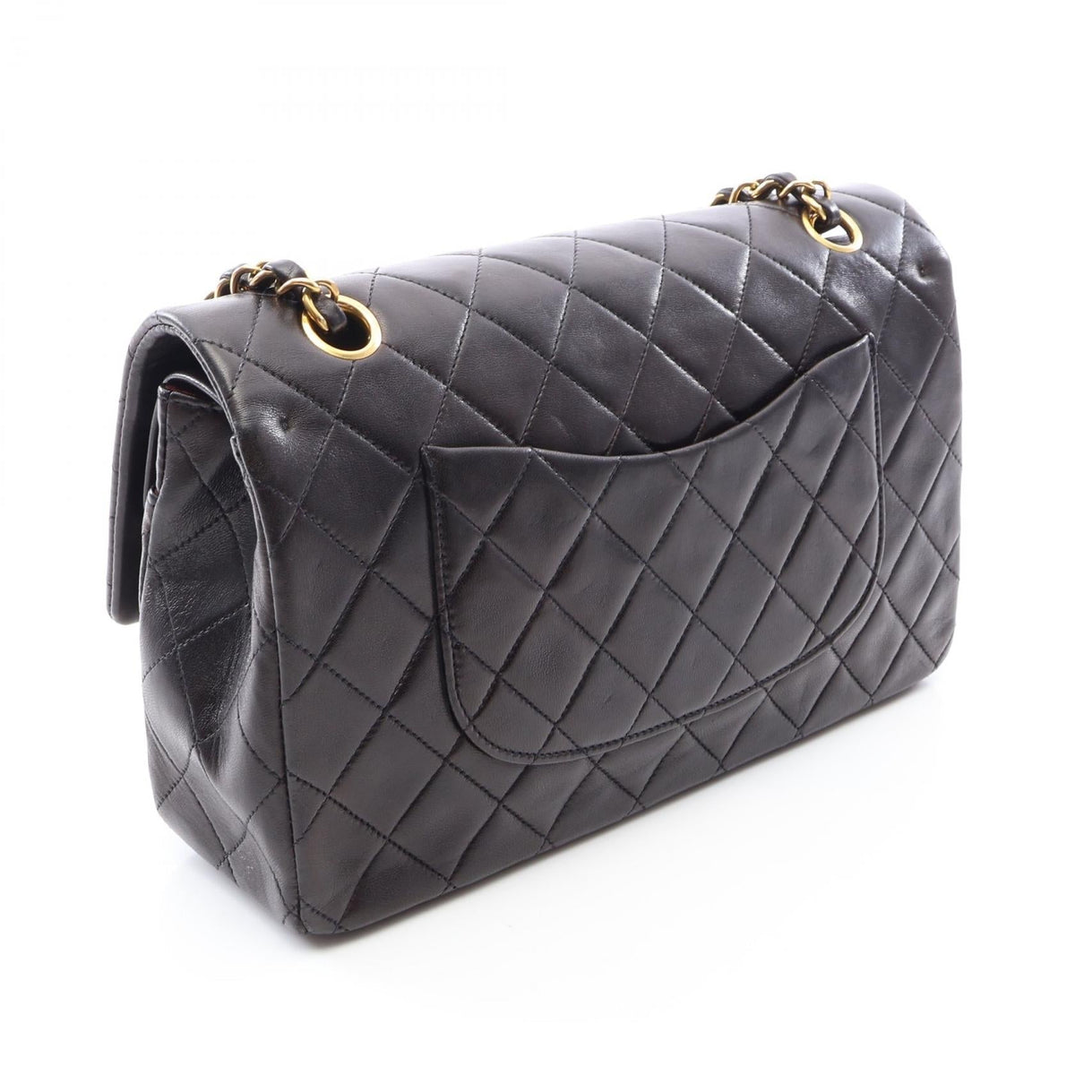 CHANEL Black Matelasse W flap Lambskin (sheep leather) 2101220152802
