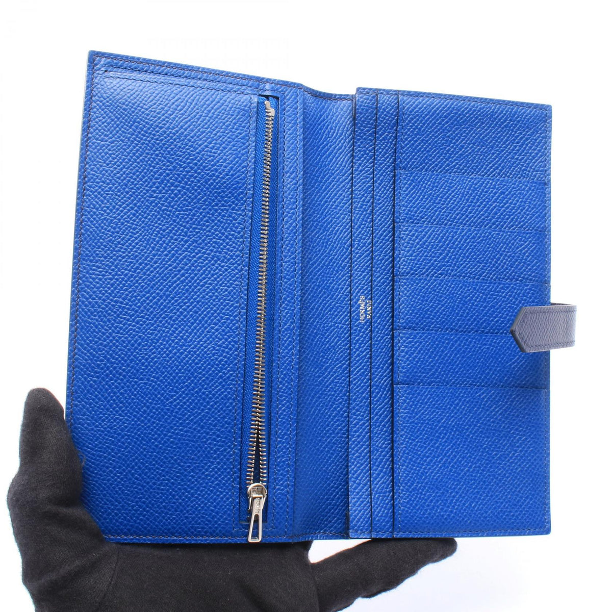 HERMES Bearn Soufflet Verso Blue Sapphire Blue France Bifoldpurse Navy/Blue Epsom Other Epsom 2101220127671